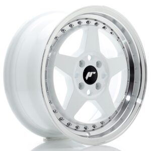 JR Wheels JR6 16x7 ET35 4x100 White w/ Machined Lip
