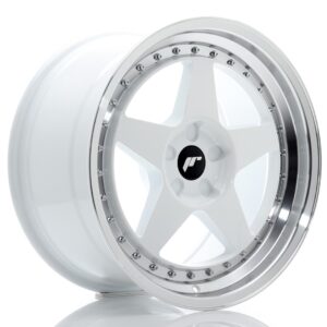 JR Wheels JR6 18x9,5 ET20-40 5H BLANK White w/ Machined Lip